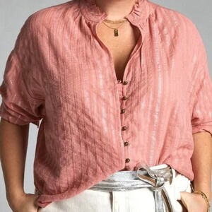 Anthropologie Pink Blouse